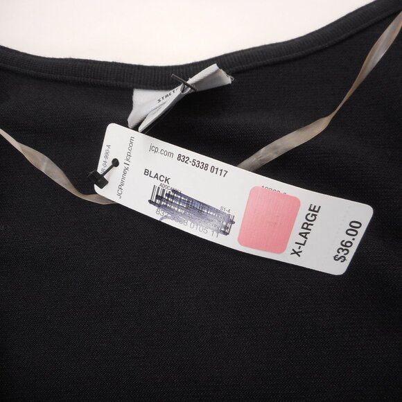 NWT Worthington Size XL Black Cardigan Sweater Sequin Embellished Dolman Sparkle - Picture 8 of 11